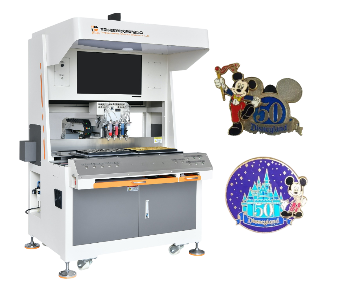 Disney Themed High-Precision Enamel Pin Badge Filling Machine - Multi-Color Automated Solution